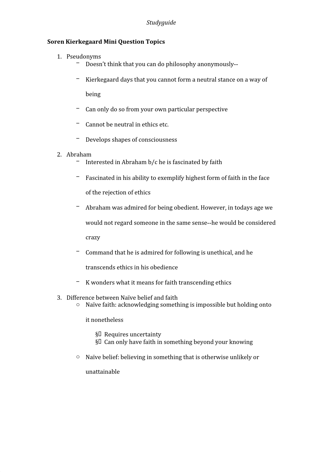 Studyguide - Philosopher Soren Kierkegaard_d676kdpnz2z_page1