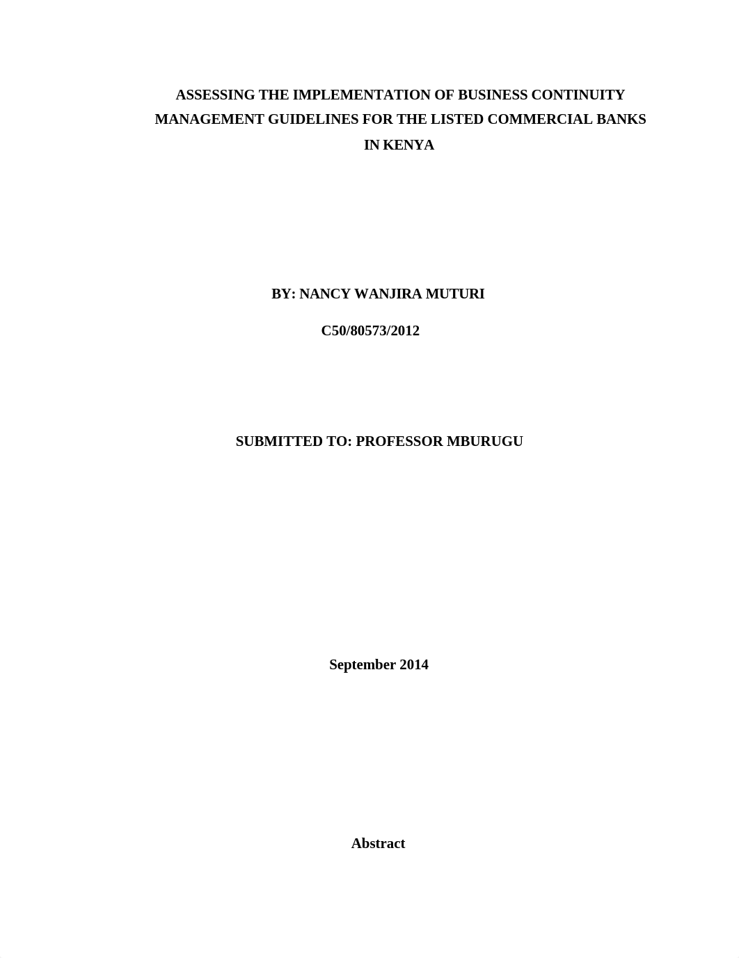 FINAL ASSESSING THE IMPLEMENTATION OF BUSINESS CONTINUITY MANAGEMENT GUIDELINES FOR THE LISTED COMME_d67ciaxzl3z_page1