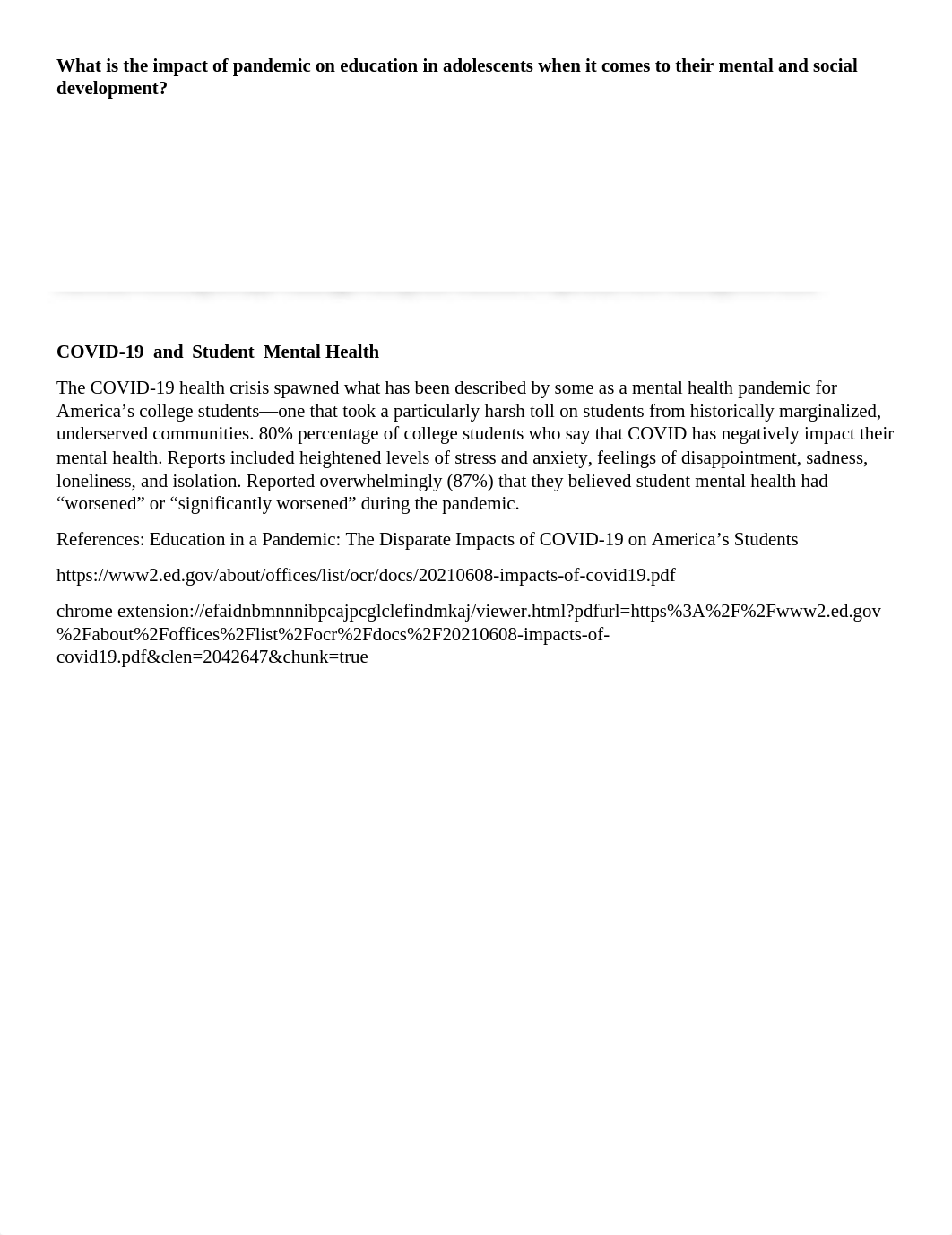 What's the negative effects of pandemic to education in adolescents.docx_d67e6wkwd6u_page1