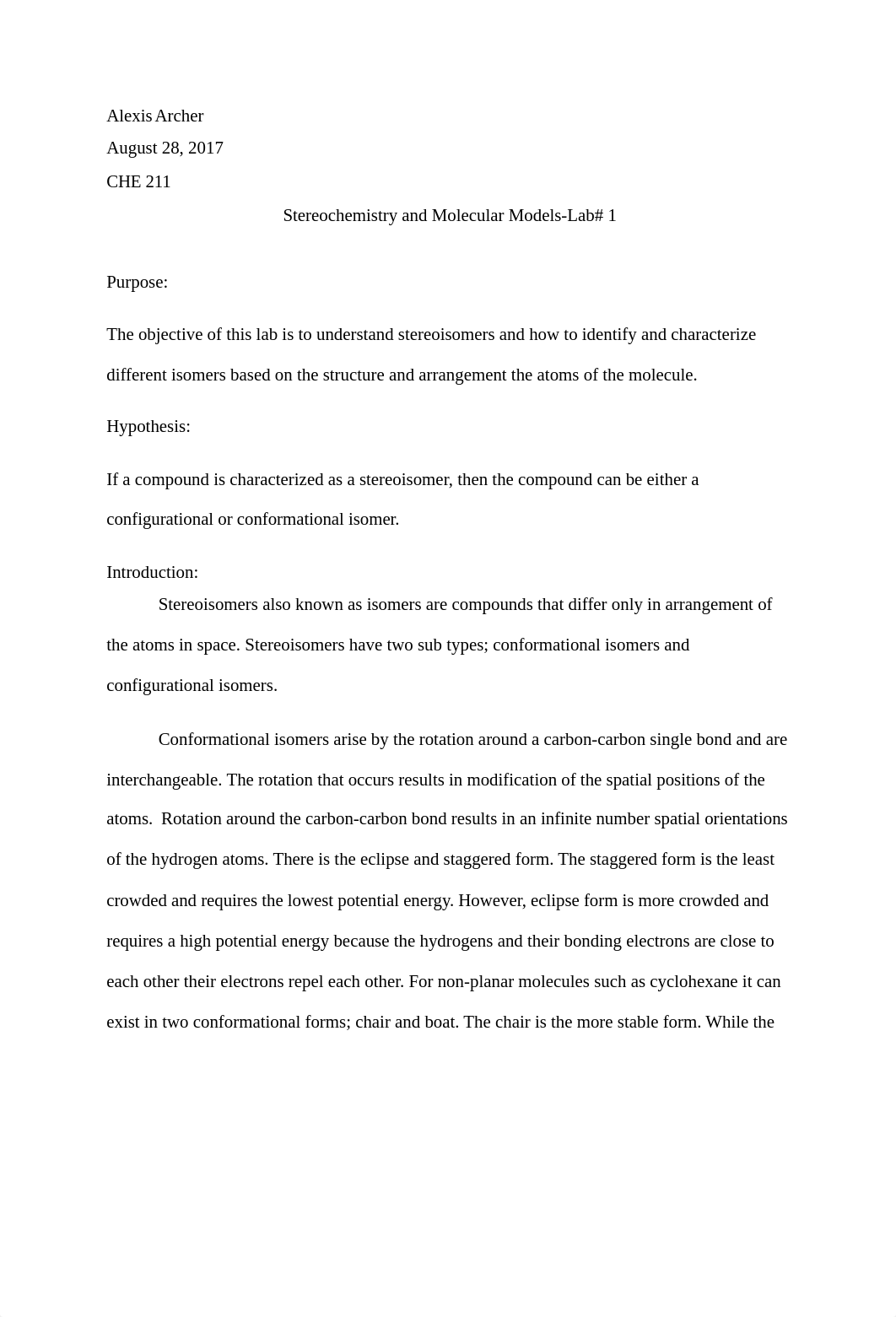 Stereochemistry and Molecular Models alexis archer.docx_d67znscec82_page1