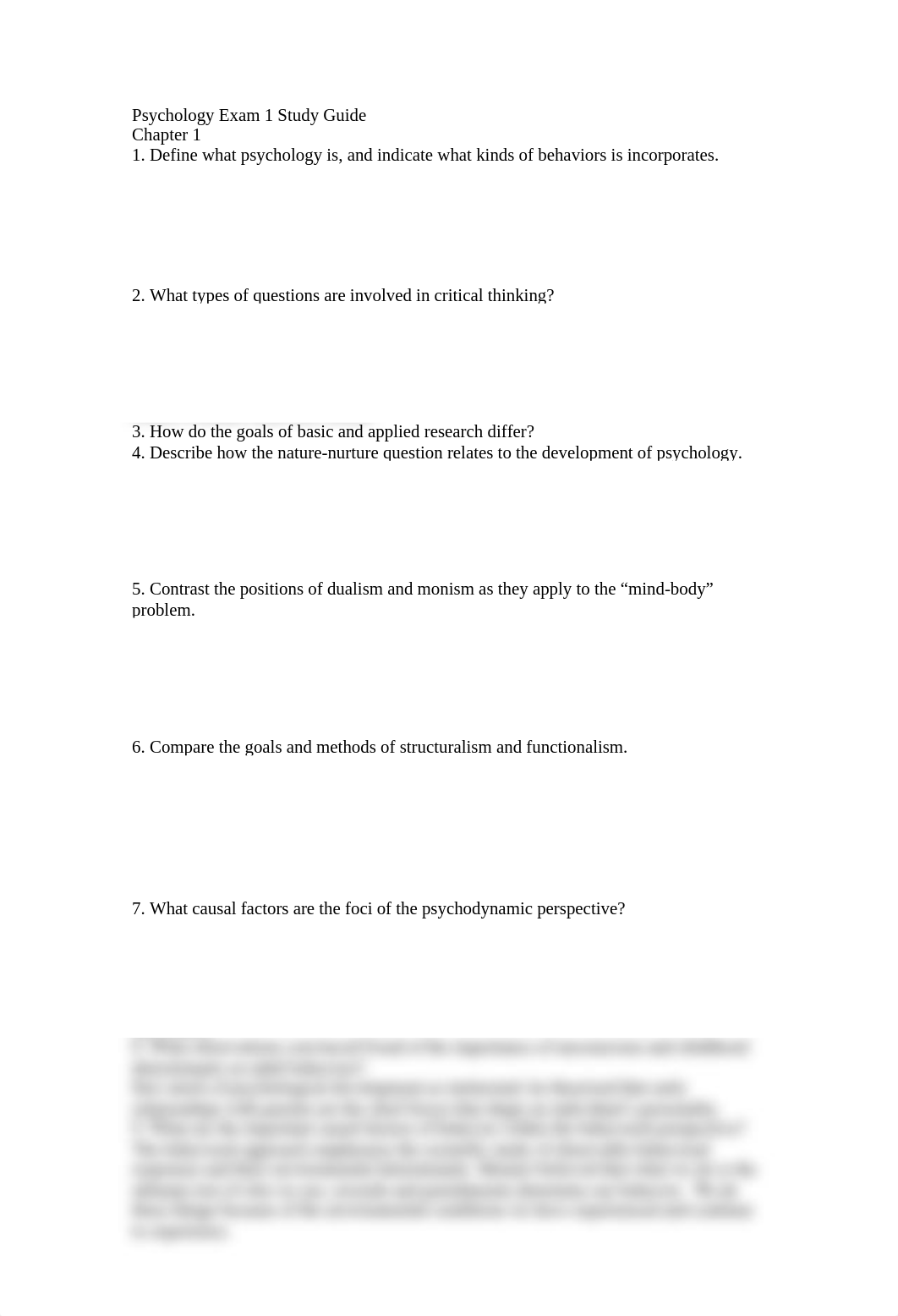 Psychology Exam 1 Study Guide_d68b6dmgz87_page1