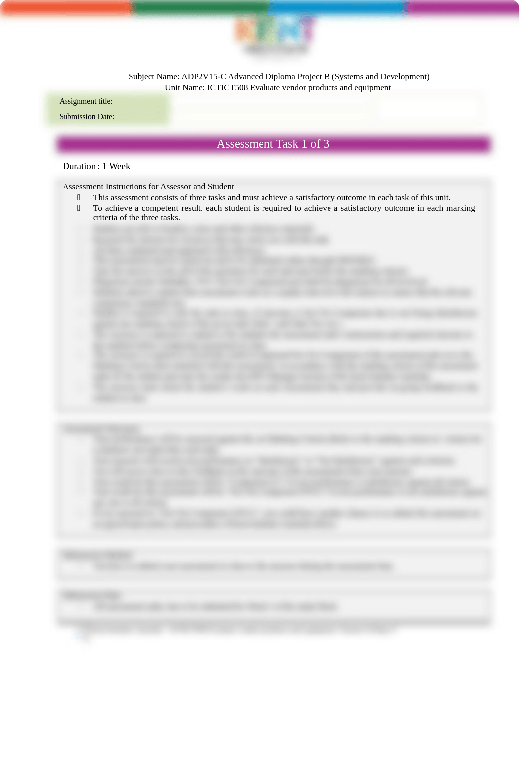 ICTICT508 Evaluate vendor products and equipment.docx_d68jyzbab53_page2