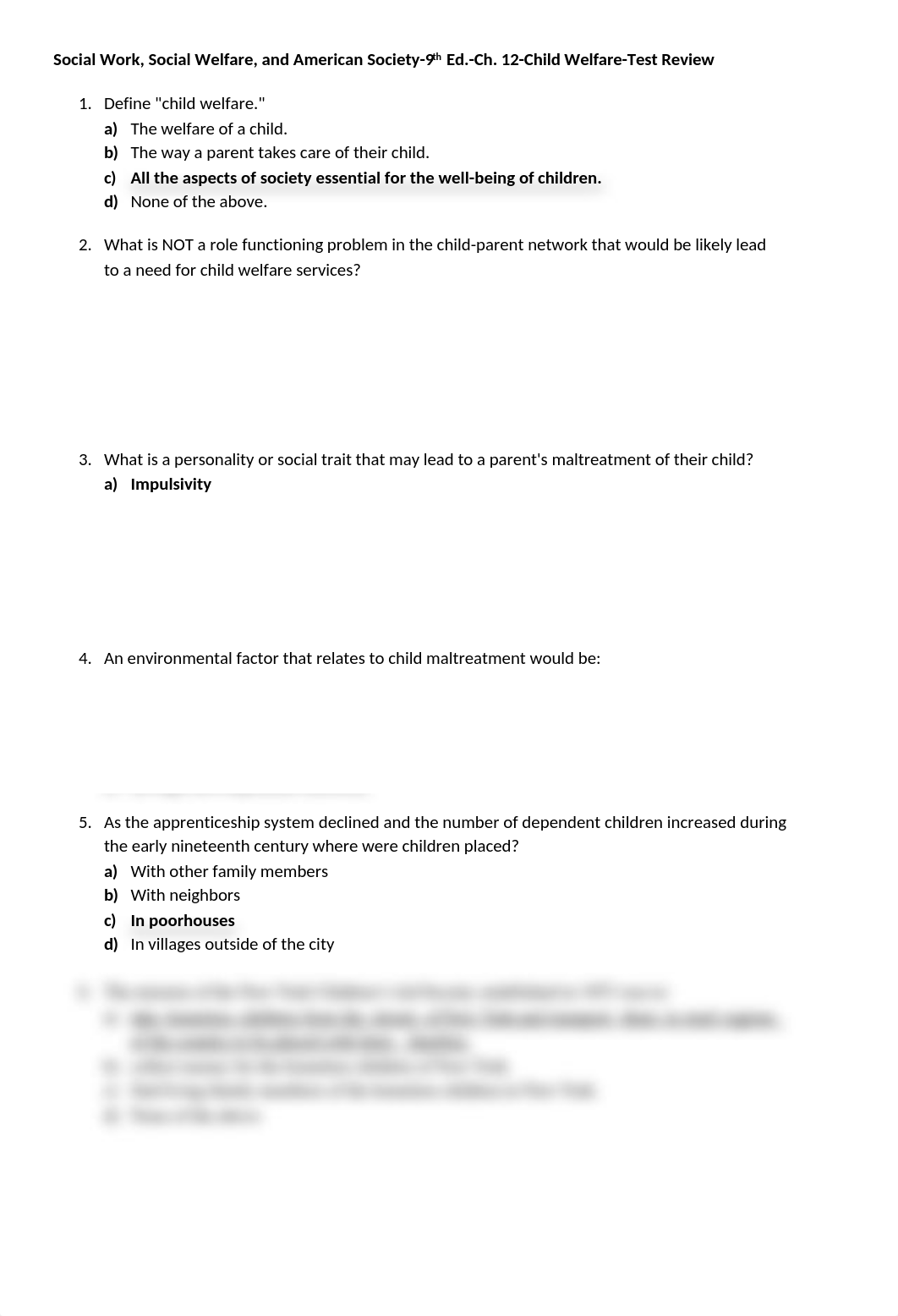 Social Work, Social Welfare, and American Society-9th Ed.-Ch. 12-Test Review.docx_d697jvczy7a_page1