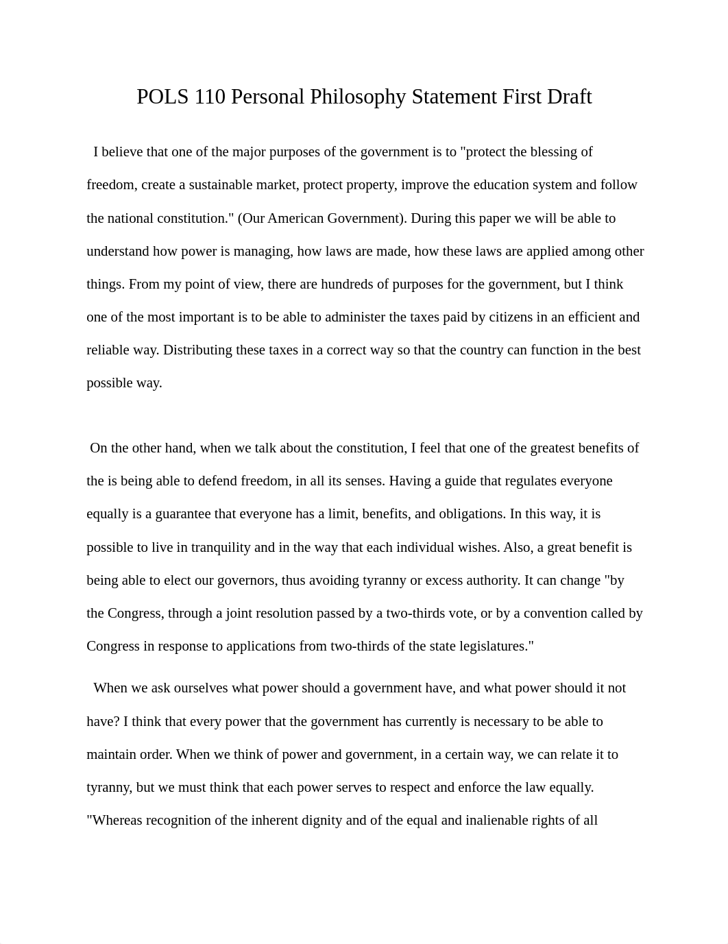 POLS 110 Personal Philosophy Statement First Draft.docx_d69lofmhp14_page1