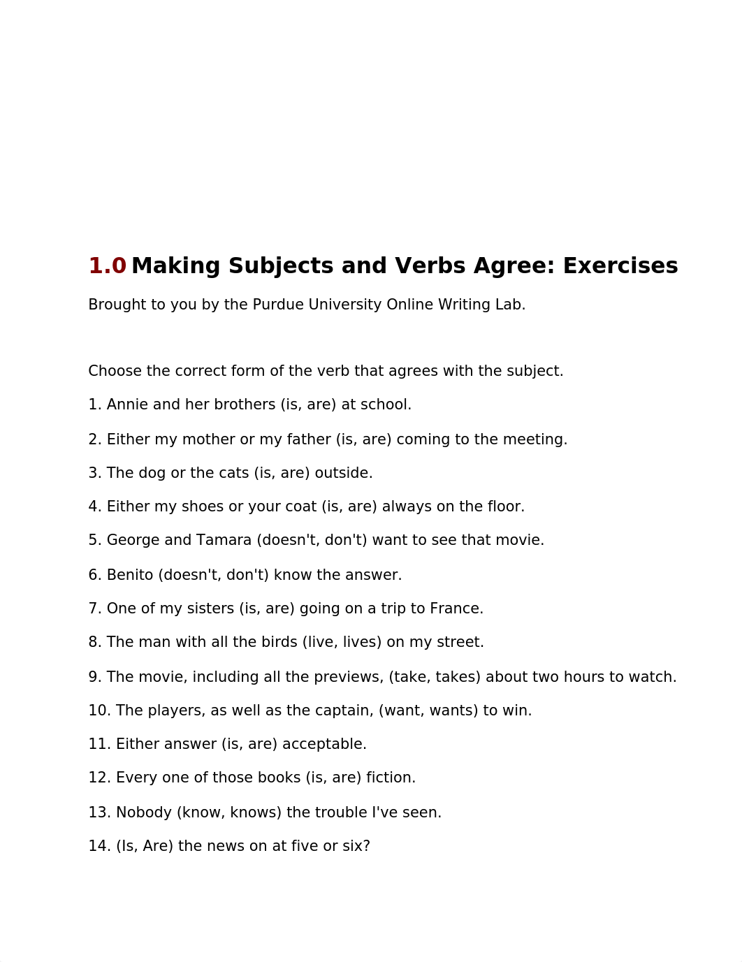 Making Subjects and Verbs Agree Exercises.docx_d69lzr6e1n1_page1