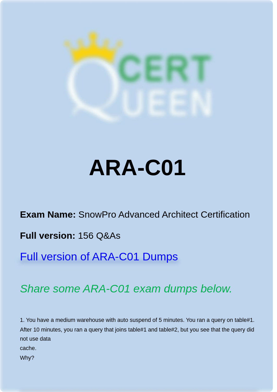 ARA-C01 SnowPro Advanced Architect Certification real dumps.pdf_d69p7j4z5ta_page1