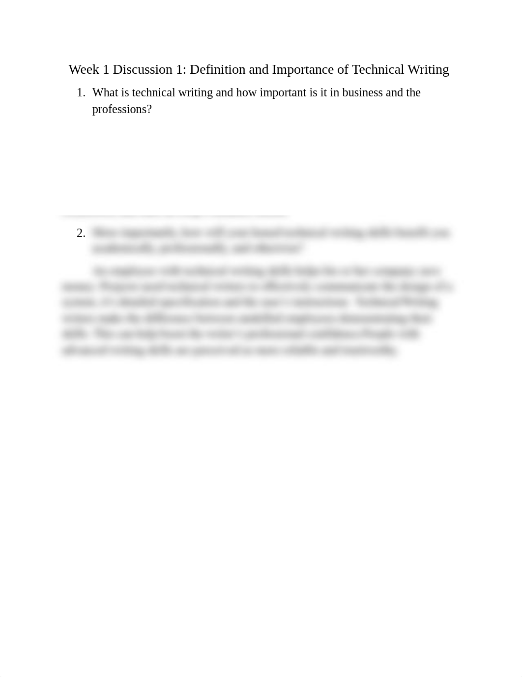 Week 1 Discussion 1 Definition and Importance of Technical Writing.docx_d69t3jcuqz6_page1