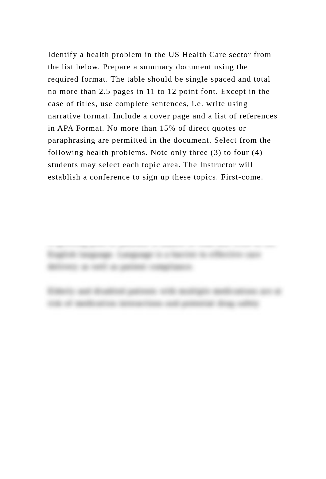 Identify a health problem in the US Health Care sector from the list.docx_d6a6hl0ocpu_page2