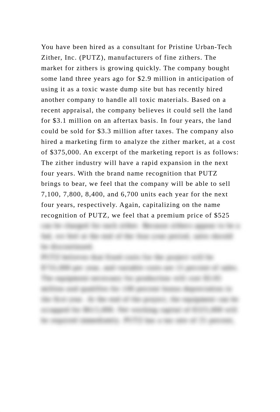 You have been hired as a consultant for Pristine Urban-Tech Zither, .docx_d6a8alo8vmd_page2