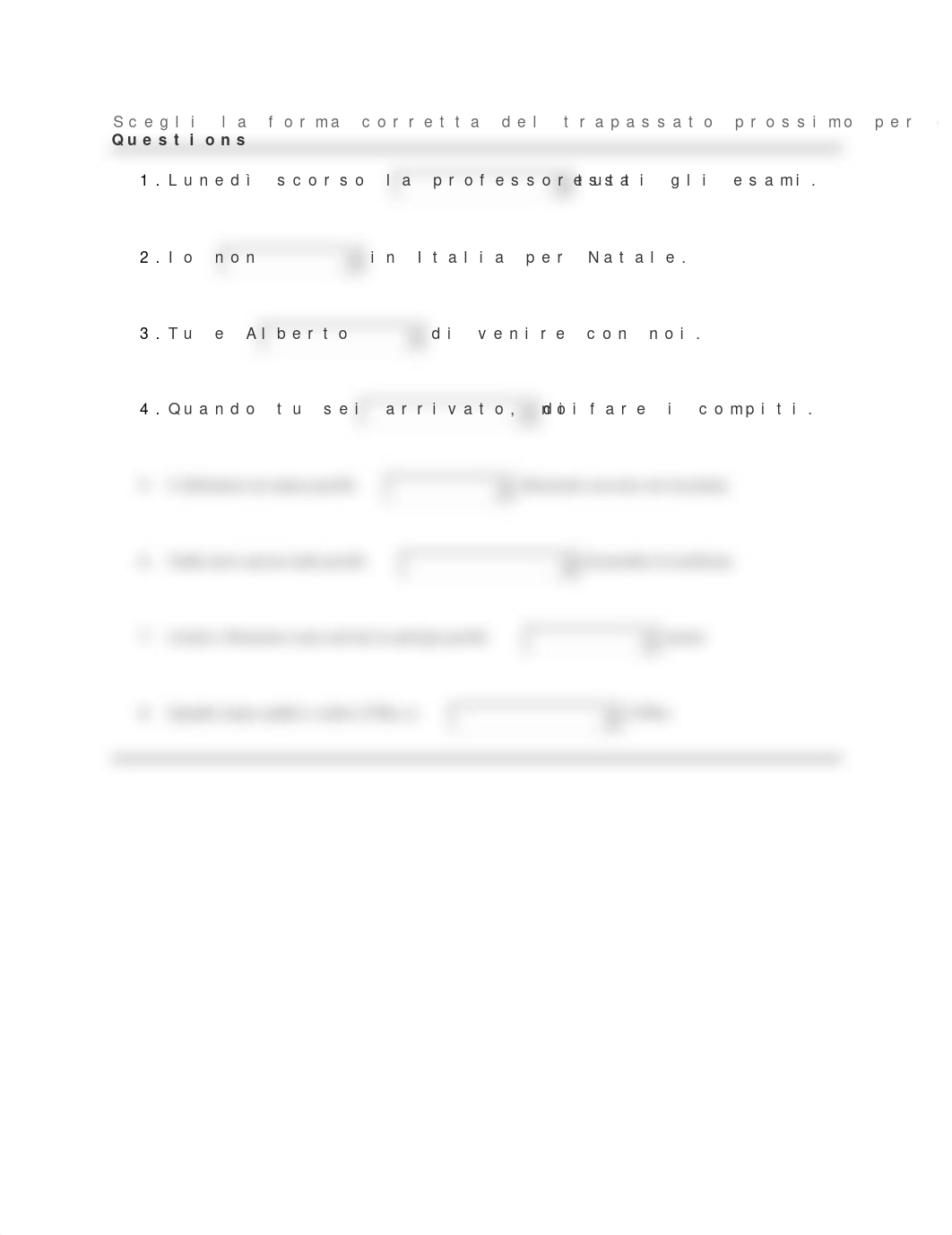 Scegli la forma corretta del trapassato prossimo per completare ogni frase.docx_d6ac02ky1pz_page1