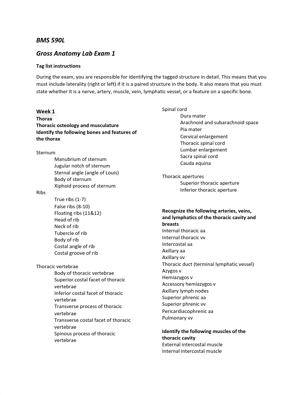 Gross Anatomy Tag List Exam 1.pdf_d6b2twpiukl_page1