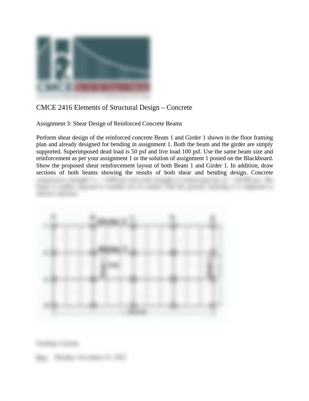 Assignment 3 - Shear Design of Reinforced Concrete Beams.pdf_d6bcxm0kd9s_page1