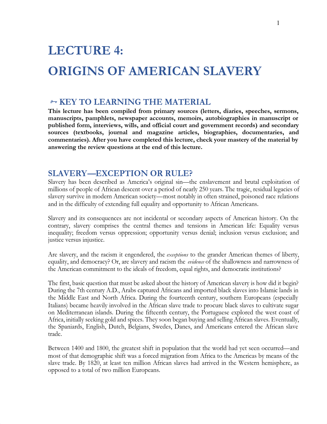 Lecture 4 Development of American Slavery.pdf_d6bgphz6y3f_page1