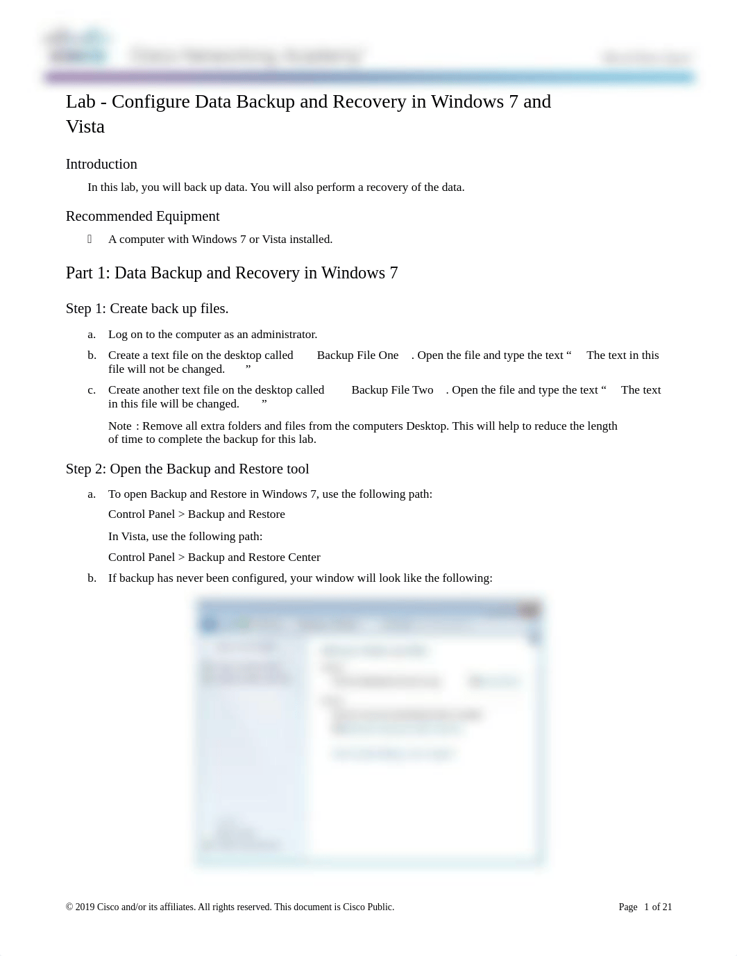 12.3.1.3 Lab - Configure Data Backup and Recovery in Windows 7 and Vista.docx_d6blrltss8o_page1