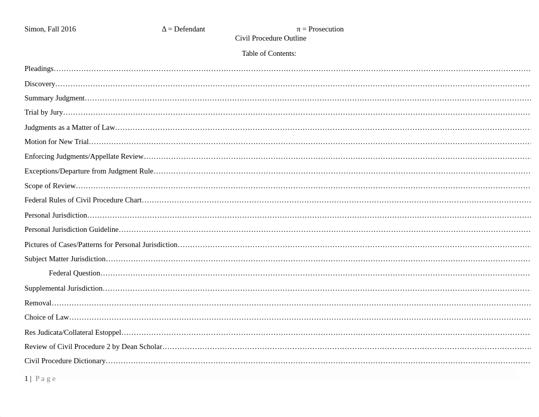 Civil Procedure Outline total with dictionary and FRCP Chart.docx_d6cubnh9la5_page1