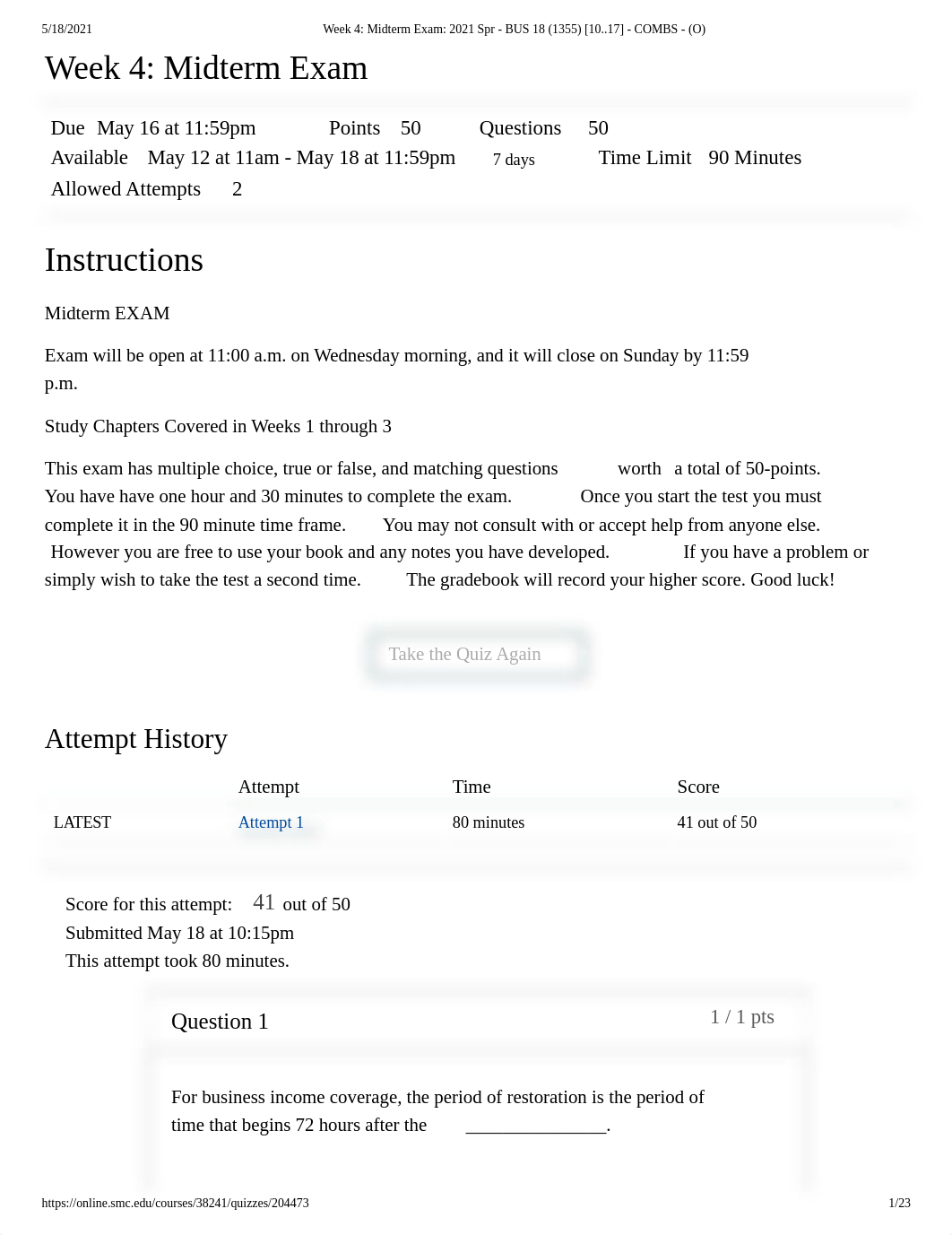 Week 4_ Midterm Exam_ 2021 Spr - BUS 18 (1355) [10..17] - COMBS - (O).pdf_d6dn9swtqe7_page1