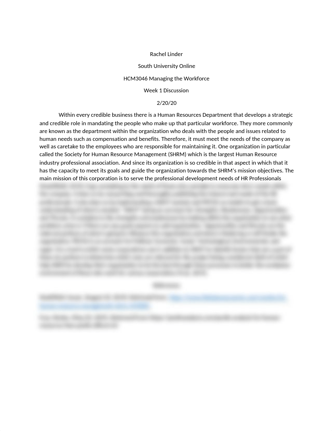 Week 1 Discussion Managing the Workforce.docx_d6e23z5kc4s_page1