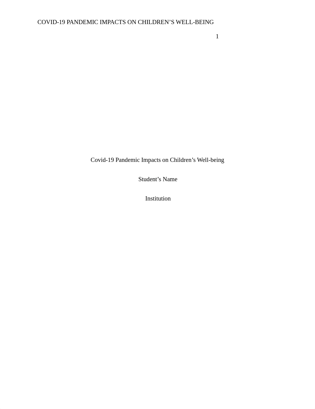 Compare and contrast essay on children's well being during COVID19 - Copy.docx_d6e9qd59uve_page1