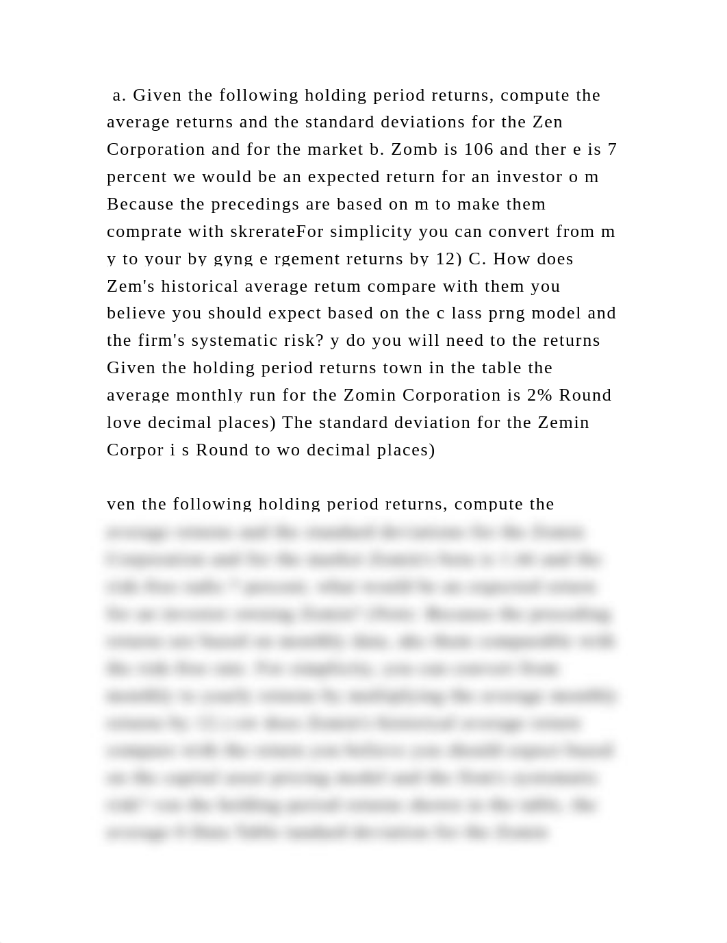 a. Given the following holding period returns, compute the average re.docx_d6ebjcw3o4f_page2