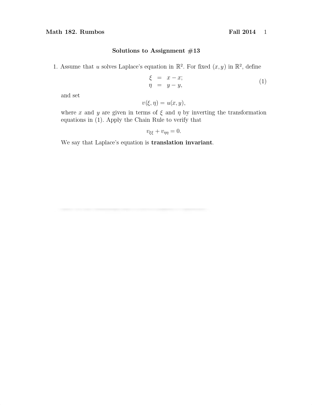 Assignment 13 Solution Spring 2014 on Partial Differential Equations_d6egabl8csb_page1