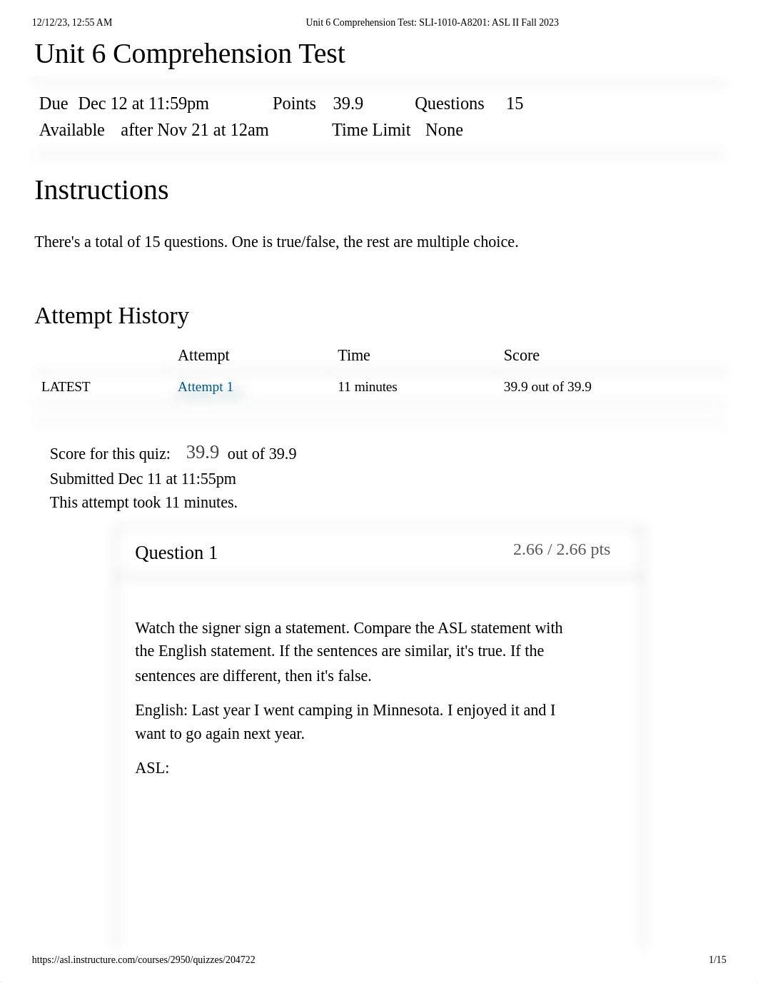 Unit 6 Comprehension Test_ SLI-1010-A8201_ ASL II Fall 2023.pdf_d6ehf23bupd_page1