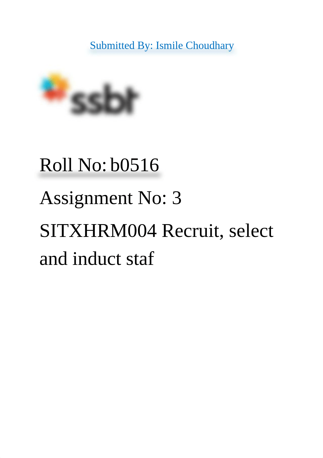 SITXHRM004 Recruit, select and induct staff  Assignment 3.docx_d6etrb5ytjd_page1