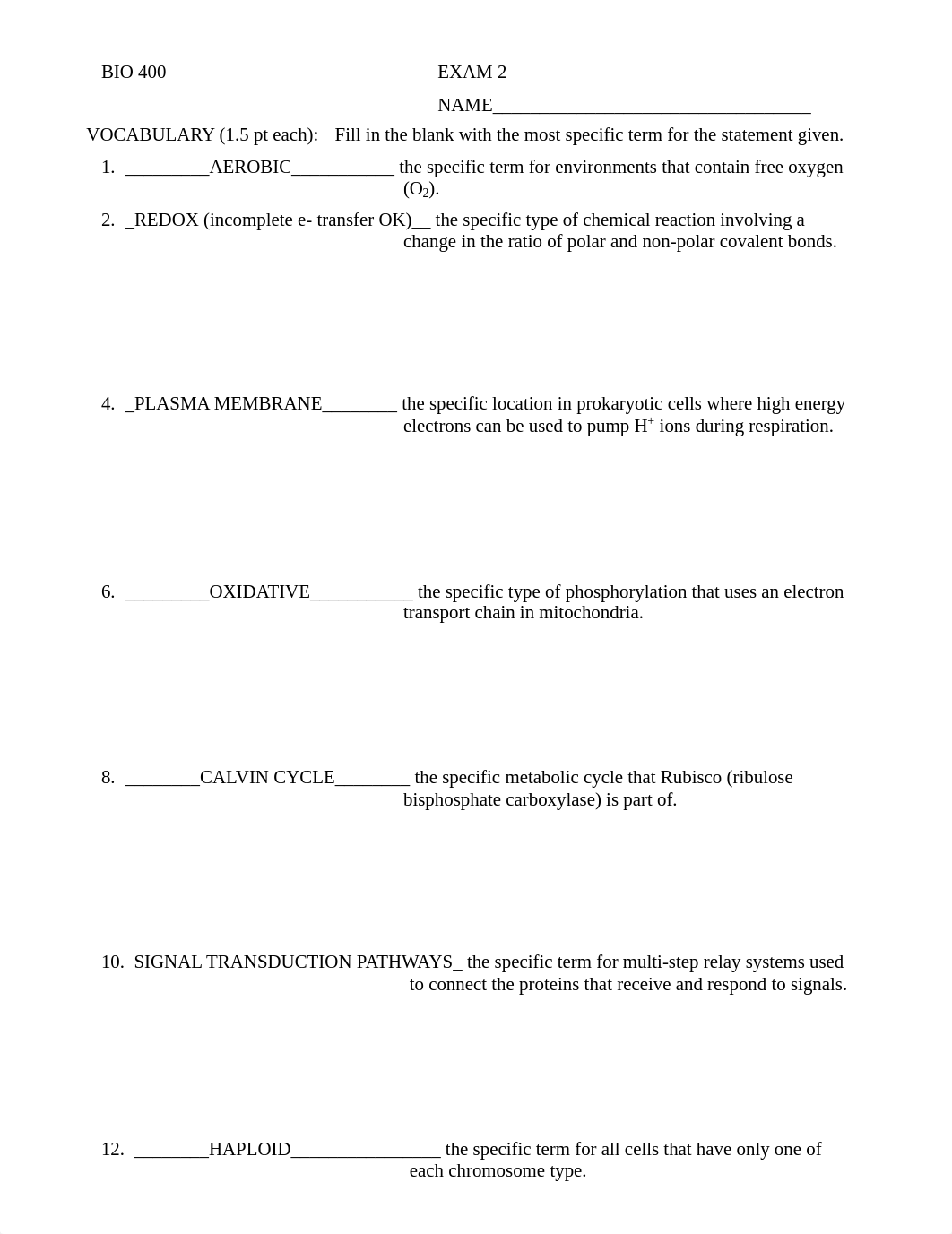 Bio 400 PRACTICE Exam 2.FLC ANSWER KEY.pdf_d6f4r9wzu0w_page1