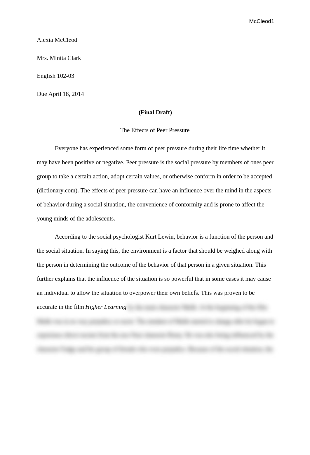 Essay #3 The Effects of Peer Pressure- Final Draft_d6gamr3yym9_page1