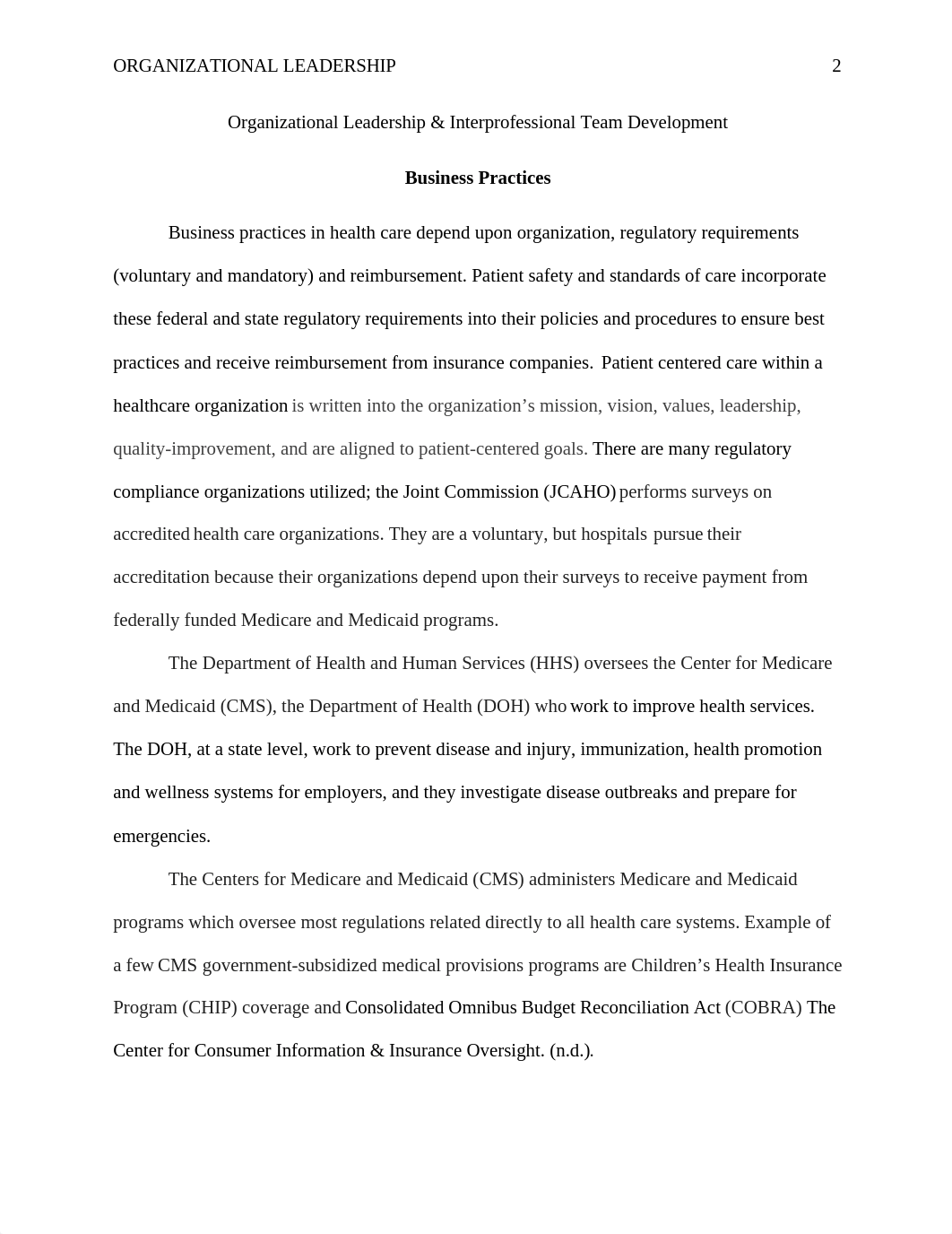 C158 Organizational Leadership and Interproprofessional Team Development.docx_d6gc1z5eap1_page2