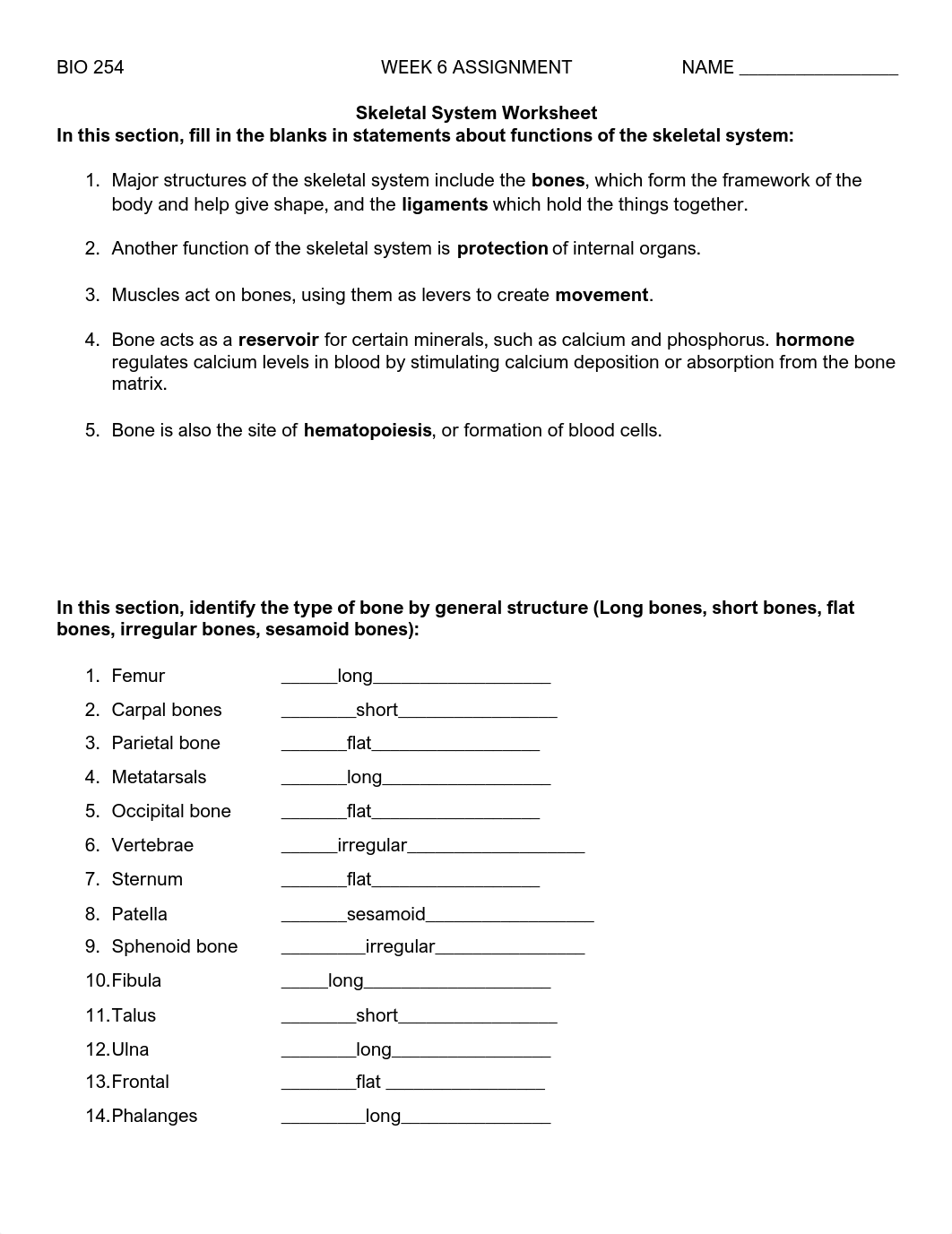 BIO 254 - W6 - ASSIGNMENT 5 - SKELETAL SYSTEM.pdf_d6gef4ipe18_page1