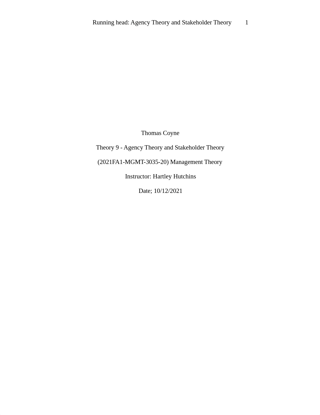 Coyne_T. Theory 9 - Agency Theory and Stakeholder Theory.docx_d6gpagcpx35_page1