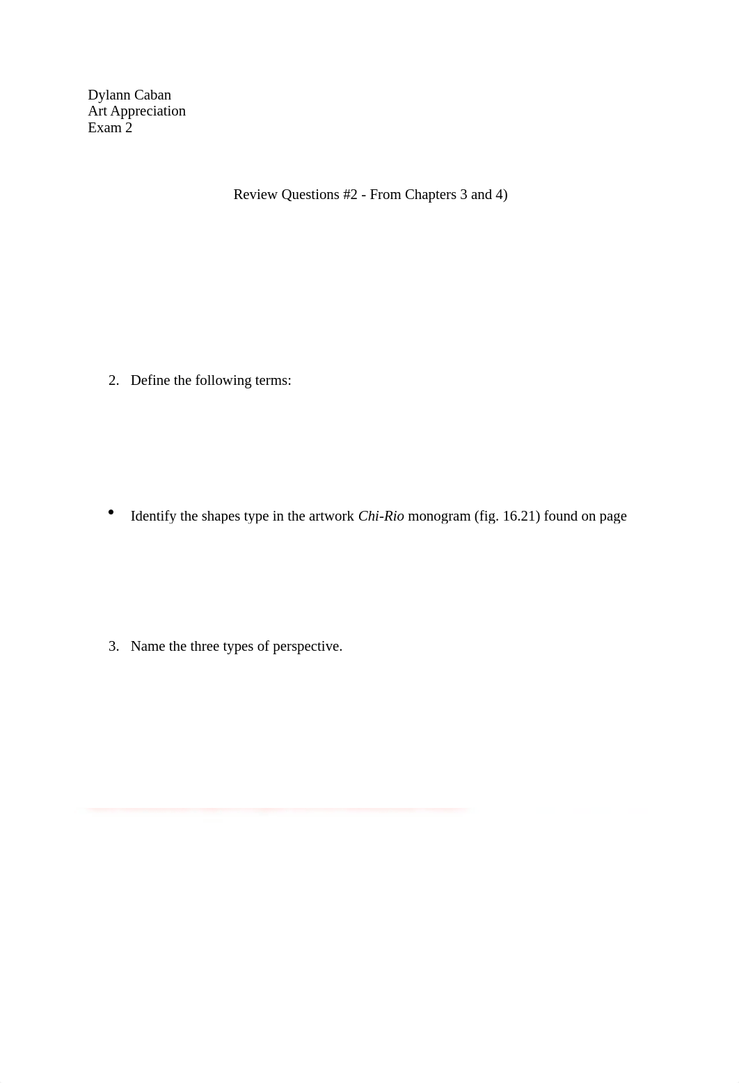 Art Appreciation- Exam 2 .docx_d6h0dre171q_page1