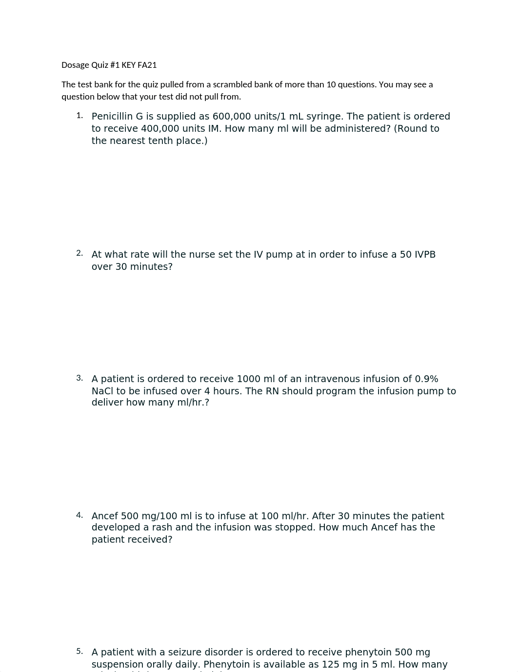 Dosage Quiz #1 KEY FA21 090921.docx_d6h6ajqme0q_page1