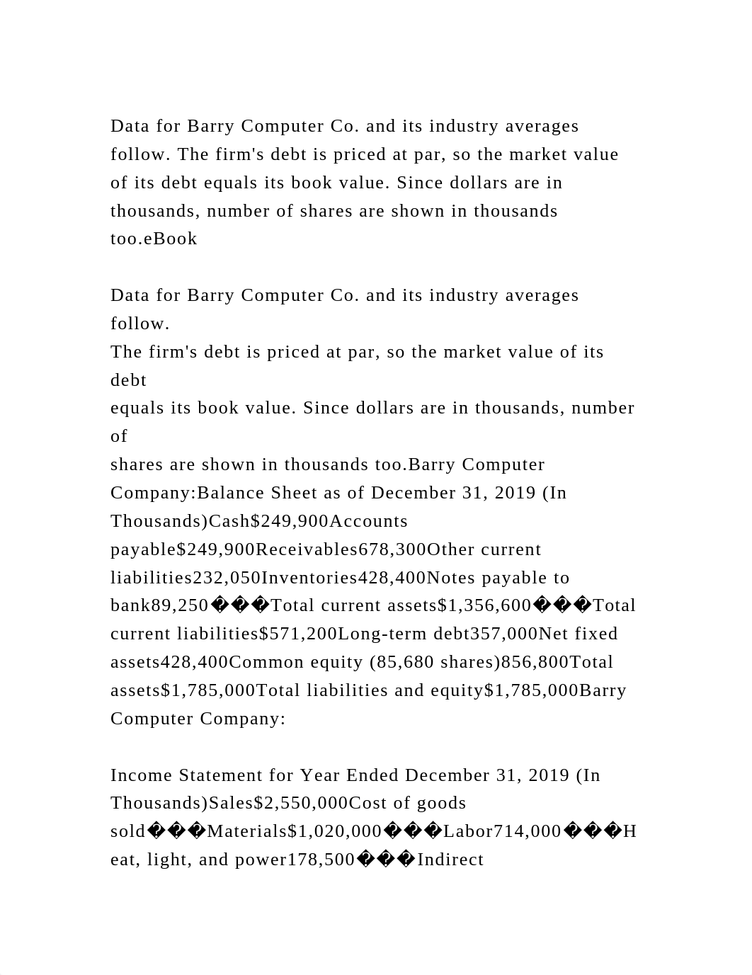 Data for Barry Computer Co. and its industry averages follow. The fi.docx_d6h8rslqfw6_page2