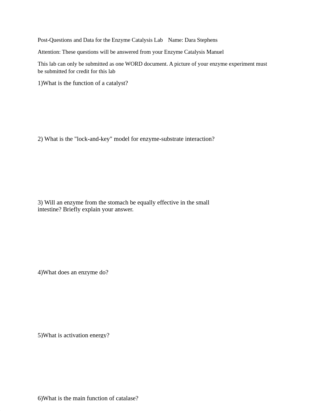 Enzyme Catalysis- Post lab questons and Data-1.docx_d6hovnnlnqg_page1