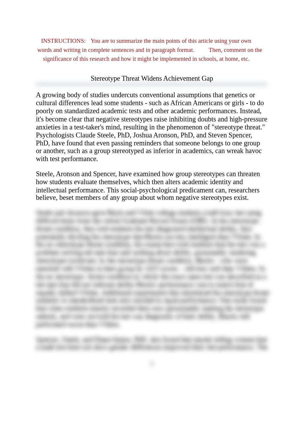 Assignment - Stereotype Threat Widens Achievement Gap.docx_d6hzn0lx9pm_page1