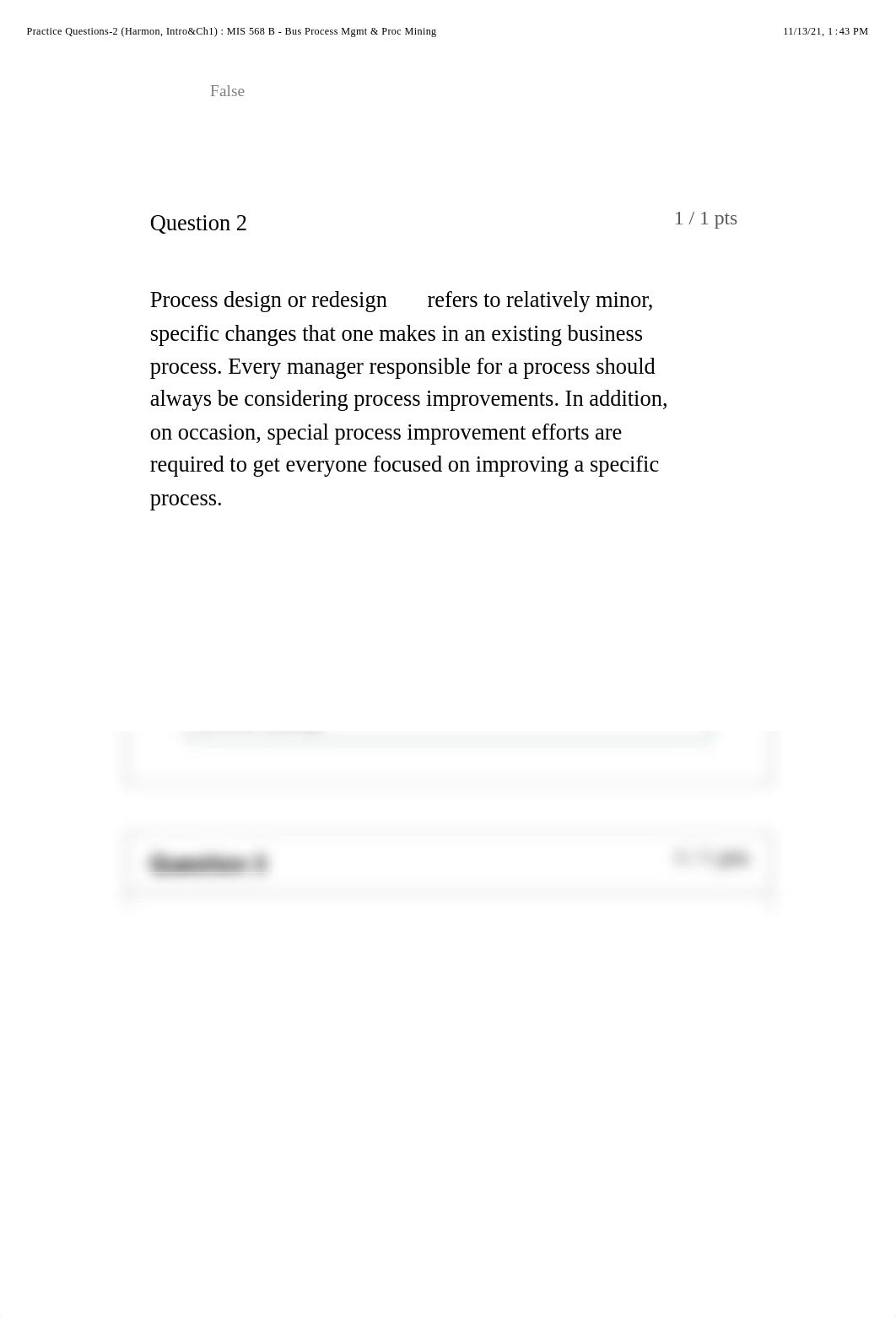 Practice Questions-2 (Harmon, Intro&Ch1) : MIS 568 B - Bus Process Mgmt & Proc Mining.pdf_d6i1nhsl5sr_page2