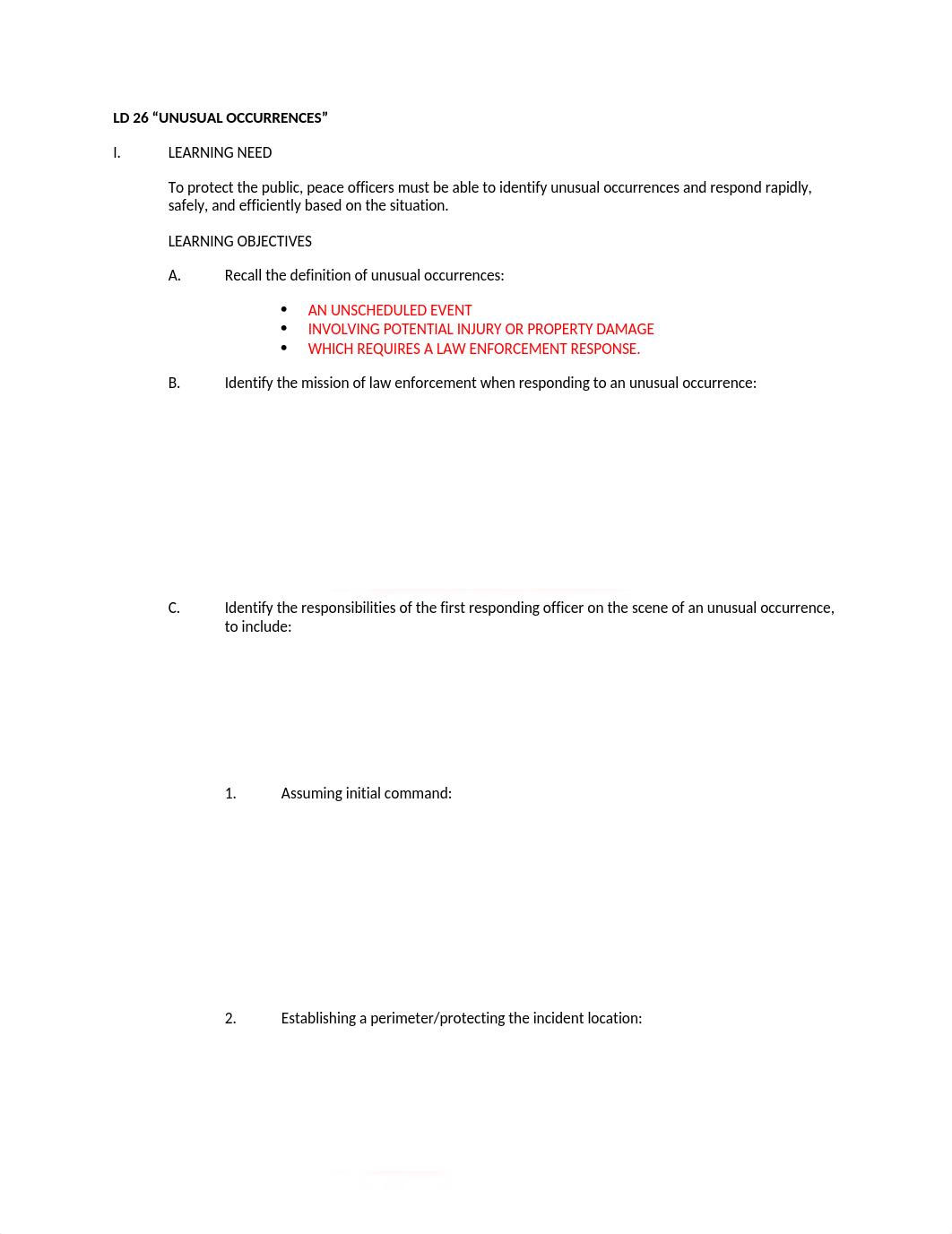 LD 26 - UNUSUAL OCCURRENCES - STUDY  GUIDE.docx_d6ia7e3ispn_page1