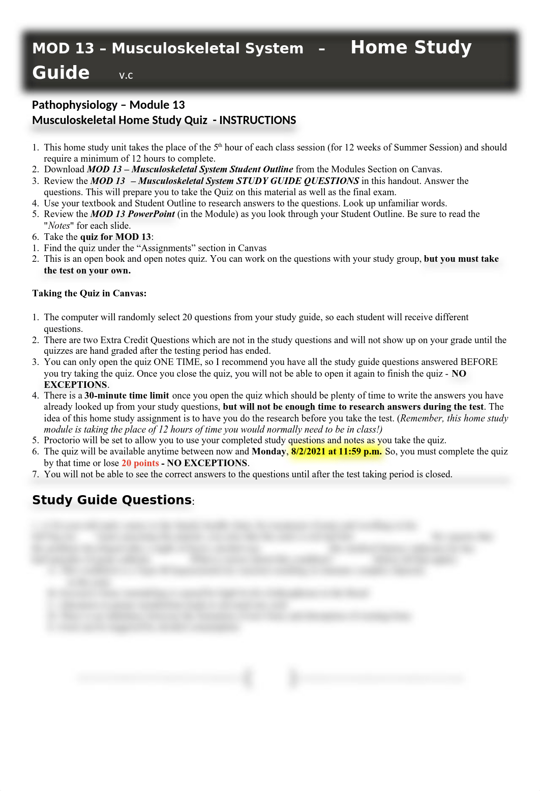 MOD 13  - Musculoskeletal System STUDY GUIDE QUESTIONS - Tagged.pdf_d6ildbonv13_page1