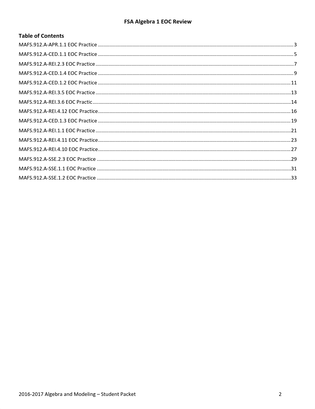 2017 MAFS A1 EOC Review Algebra and Modeling - Student Packet (1).pdf_d6jhzbvbfu3_page2