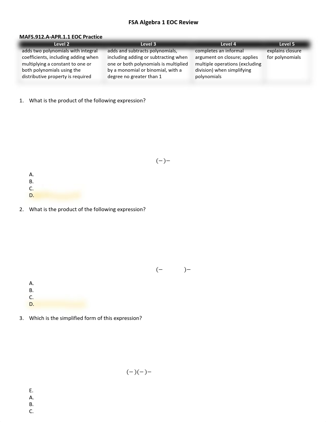 2017 MAFS A1 EOC Review Algebra and Modeling - Student Packet (1).pdf_d6jhzbvbfu3_page3