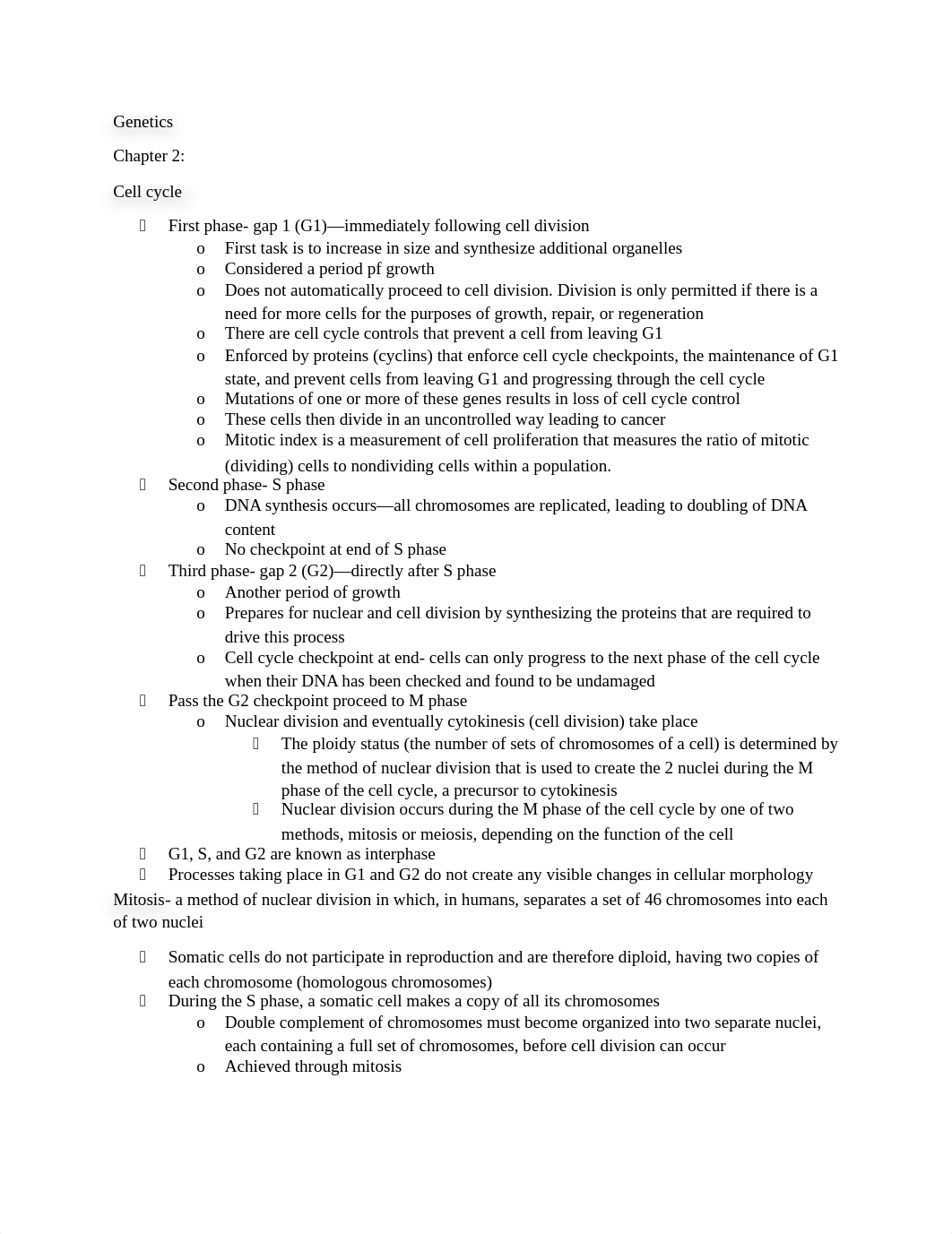 NURS 344 Exam 1 outline genetics.docx_d6js3hweppz_page1