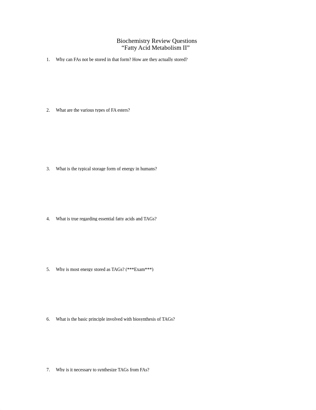 Biochemistry Review Questions - Fatty Acid Metabolism II_d6jsy2jfdg4_page1