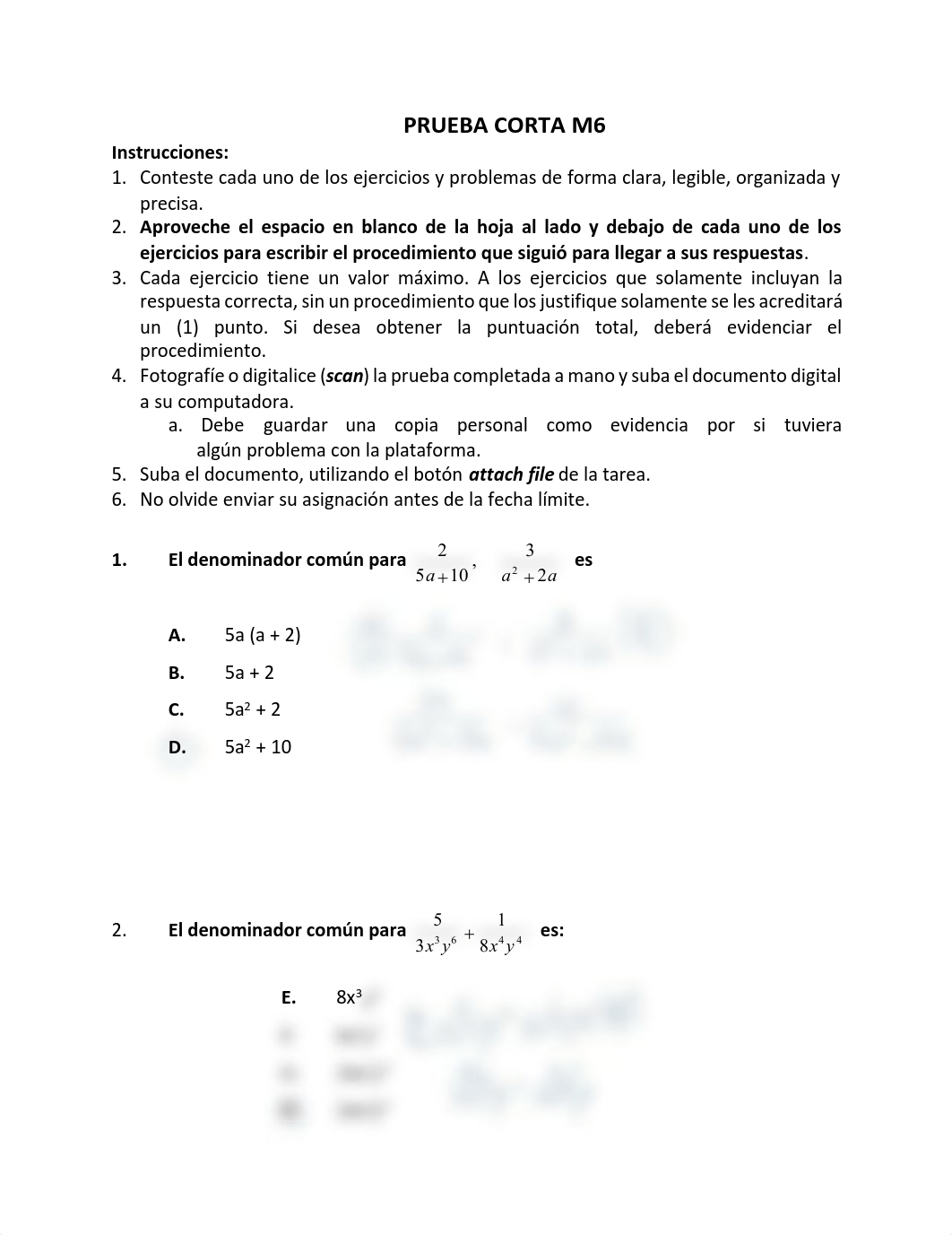 Math 112  M6 PRUEBA CORTA Suma y resta expresiones racionales.pdf_d6jyv90g2ay_page1