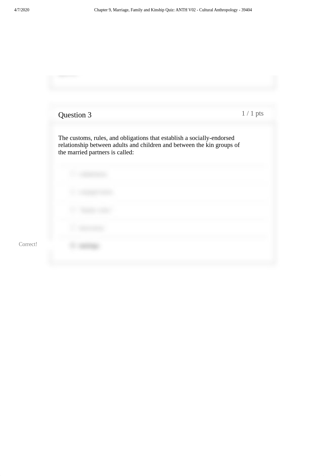 Chapter 9, Marriage, Family and Kinship Quiz_ ANTH V02 - Cultural Anthropology - 39404.pdf_d6kaxswlih6_page2