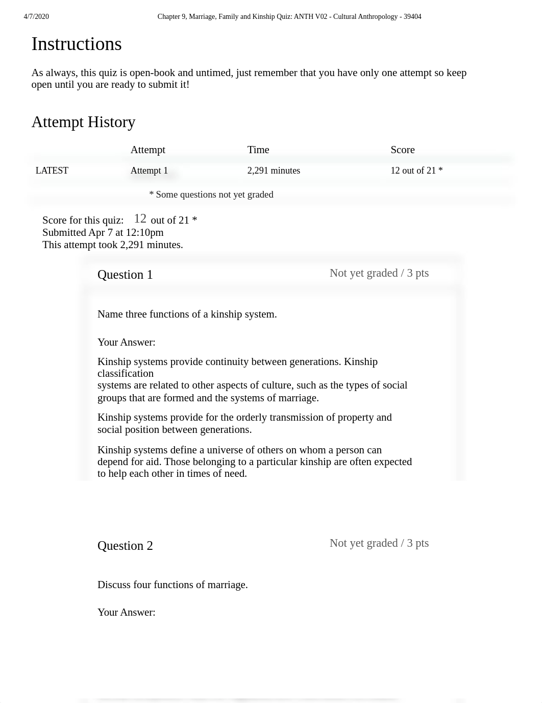 Chapter 9, Marriage, Family and Kinship Quiz_ ANTH V02 - Cultural Anthropology - 39404.pdf_d6kaxswlih6_page1