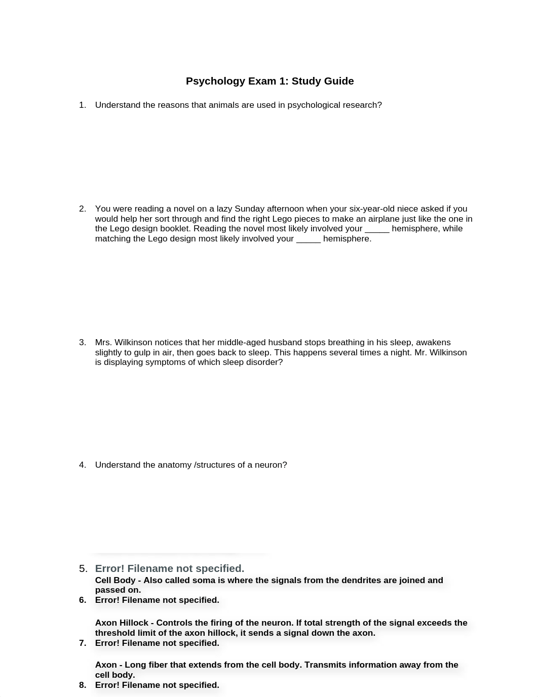 Psych Exam 1 Study Guide.docx_d6keaw927ne_page1