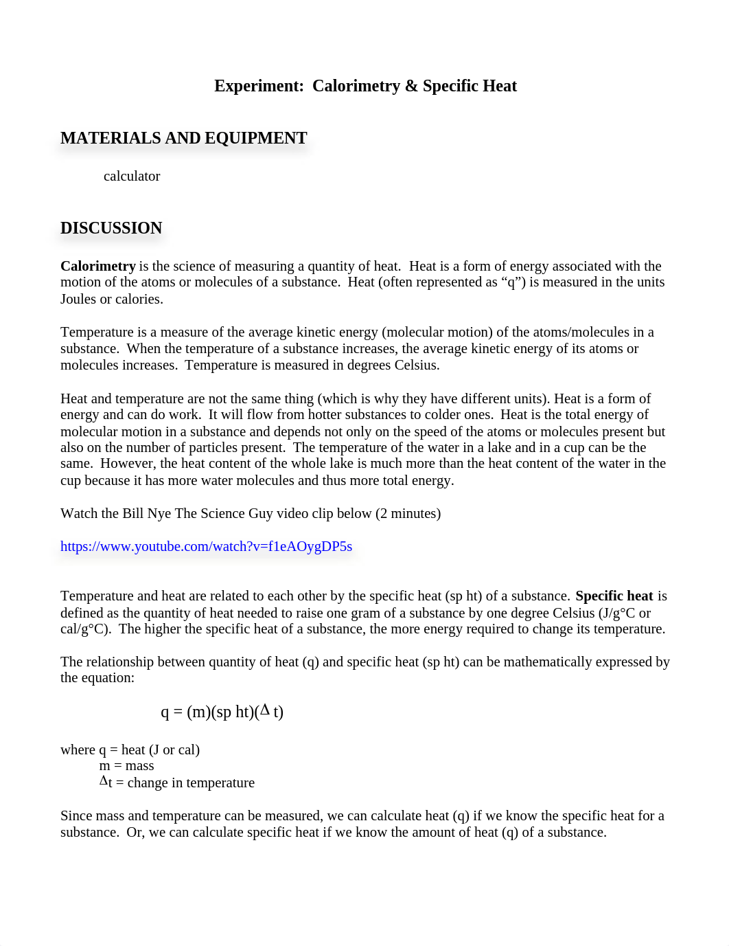 CHM-101 Experiment 2 Calorimetry and Specific Heat (Jordan Massini).doc_d6ld08c84n7_page1