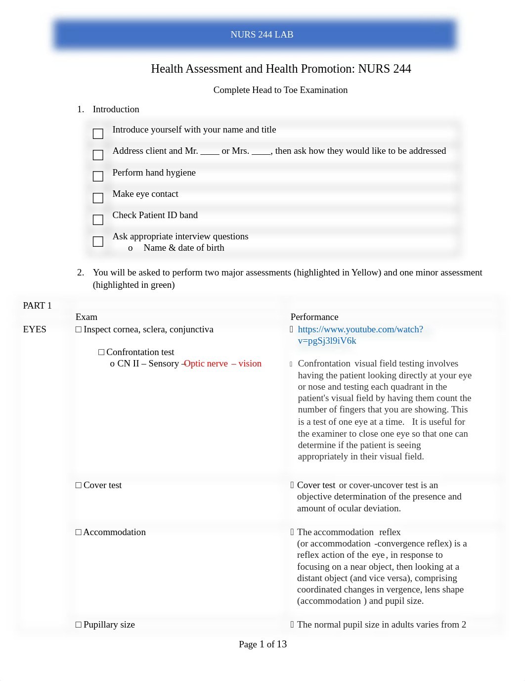 FA 2019 Health Assessment NURS 244 Part I (1).docx_d6ljt6nbdbt_page1