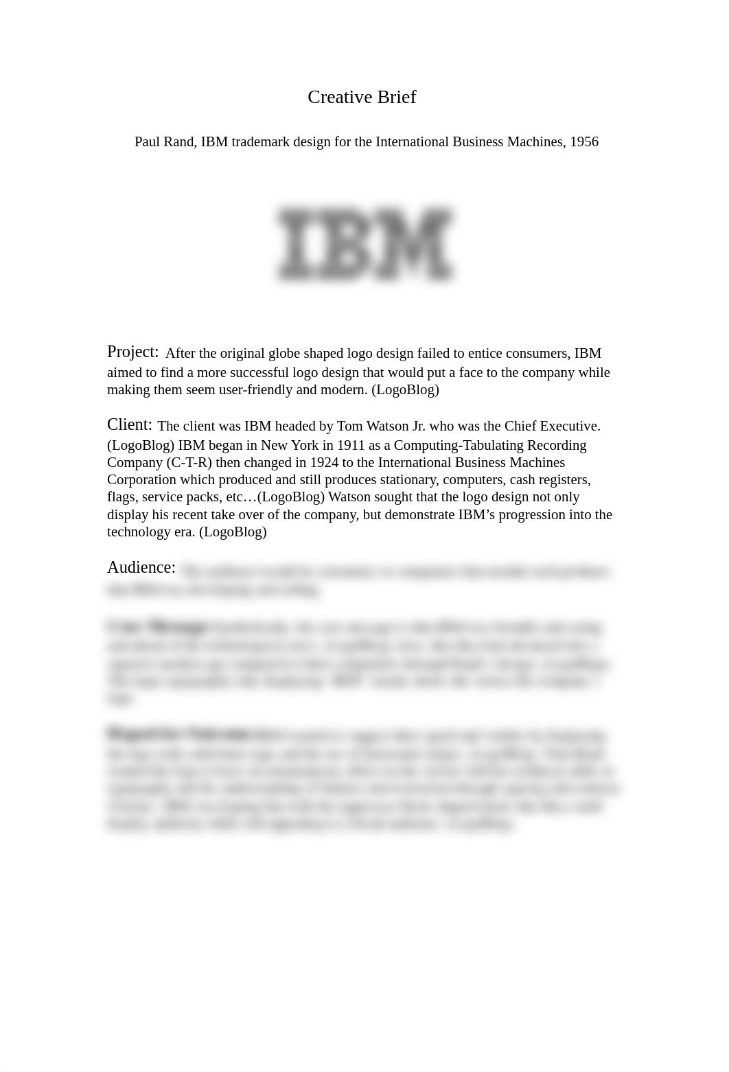 Creative Brief Paul Rand, IBM trademark design for the International Business Machines, 1956_d6lyfyou1l1_page1